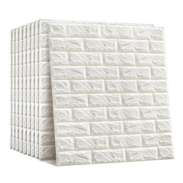 Pannello 3D adesivo effetto mattone bianco